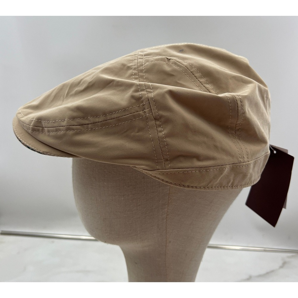 1917 by Biltmore Flat Cap Men's Large Khaki Tan Paisley Lined Driving Hat NWT